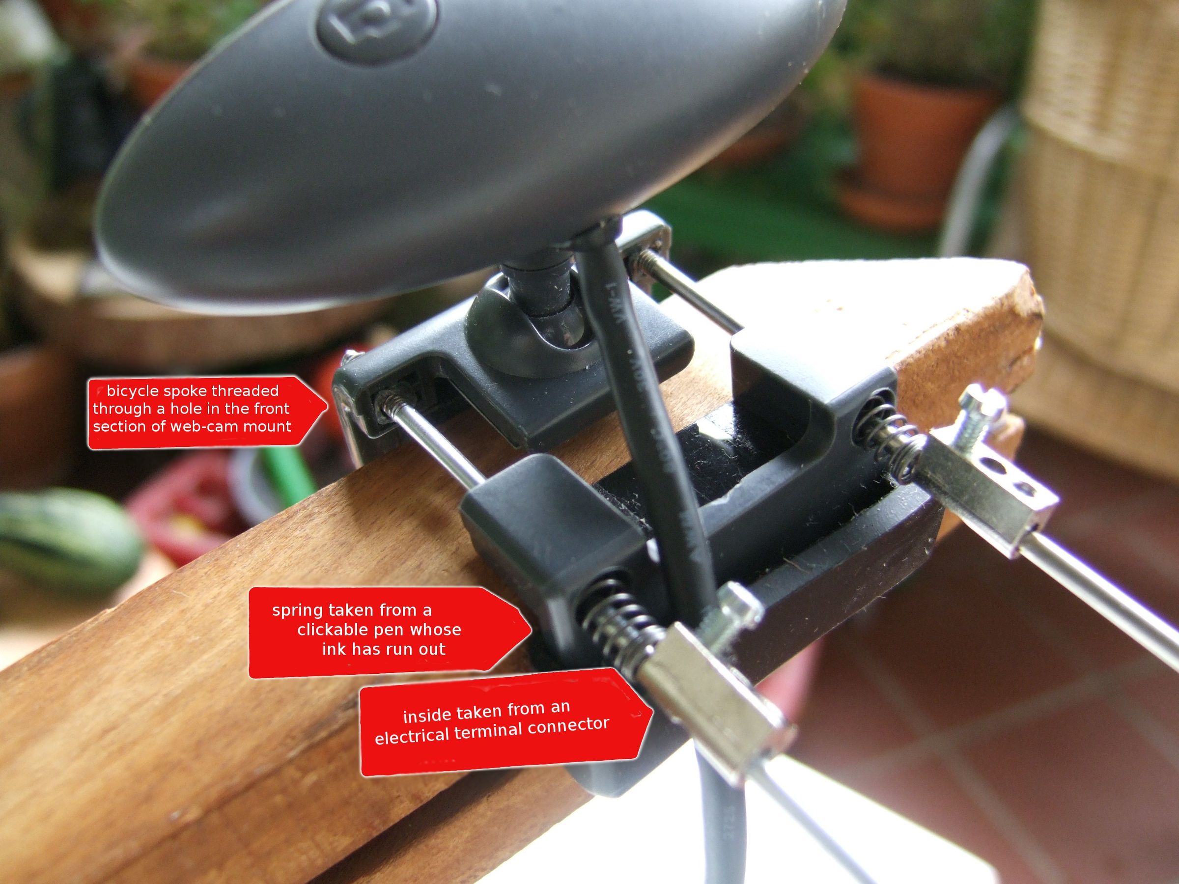 web cam mount for wider objects