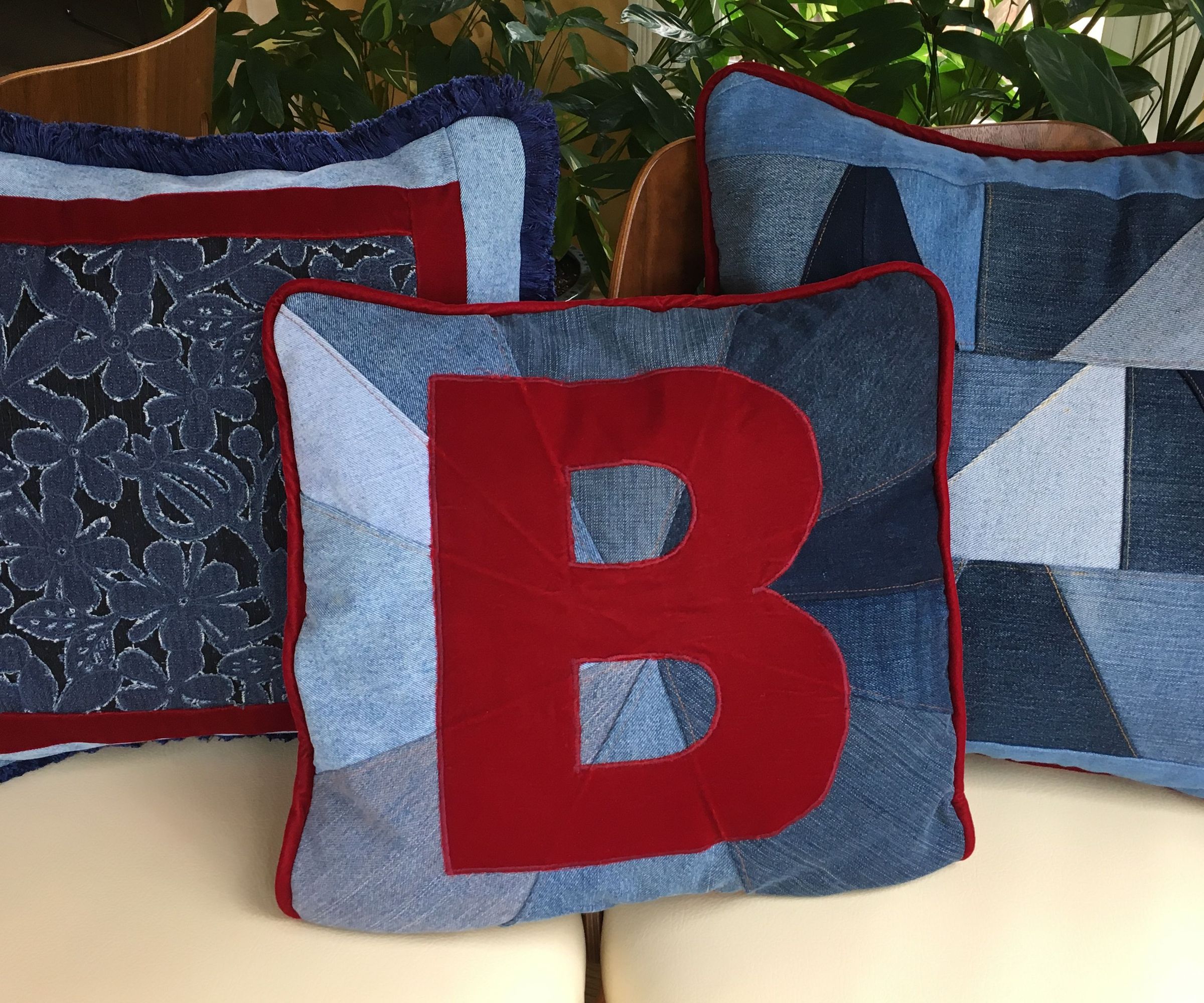 Ombre Denim Throw Pillow