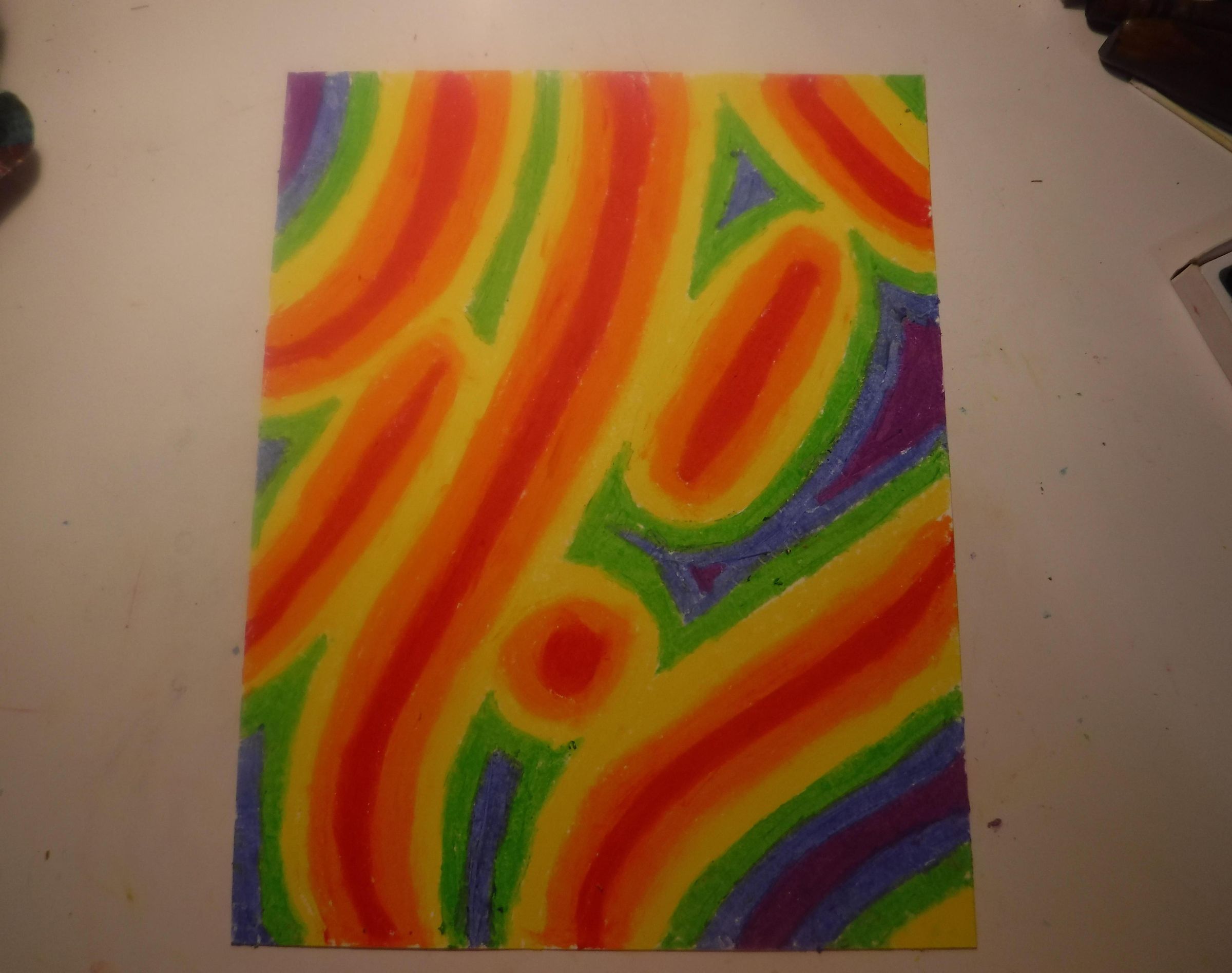 Oil Pastel Rainbow Picture