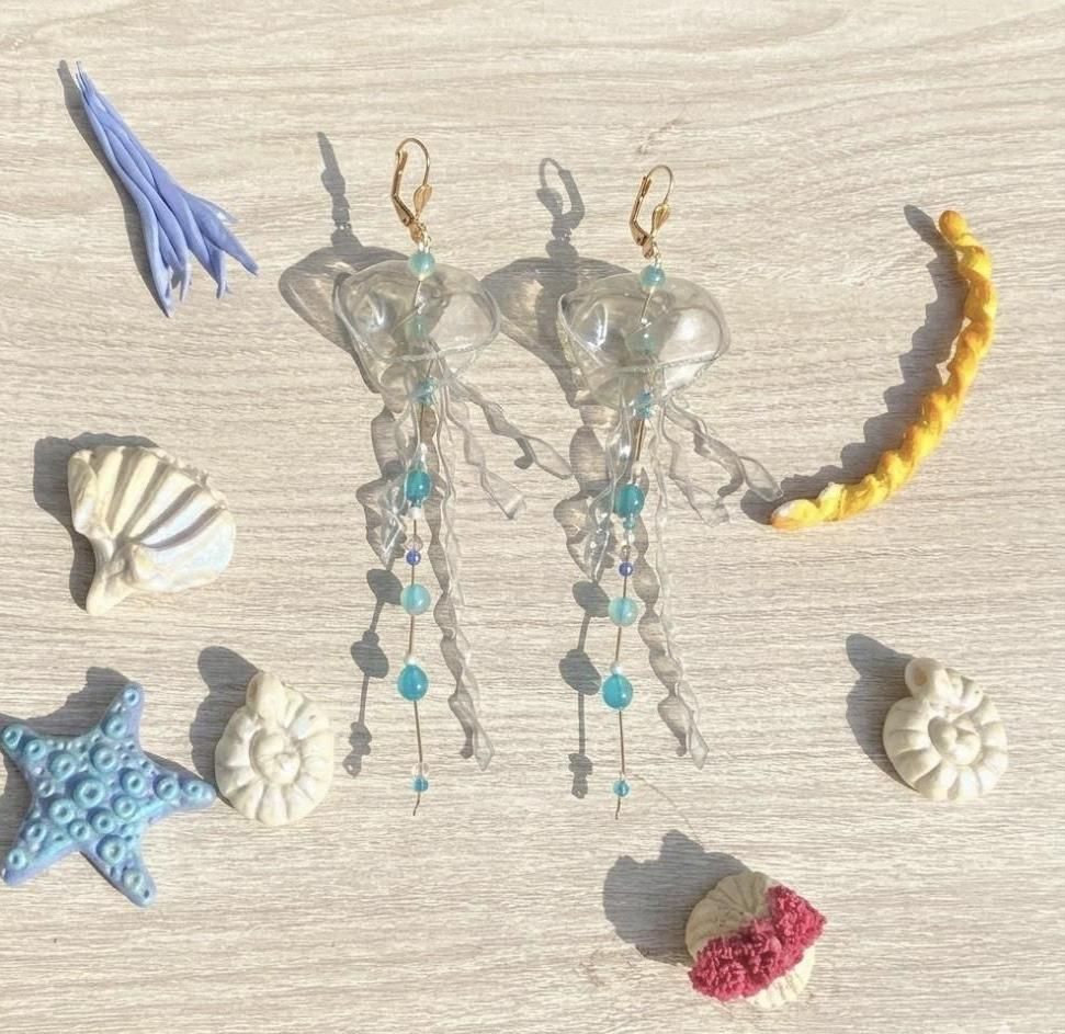 Jellyfish Earrings (recycled Plastics)