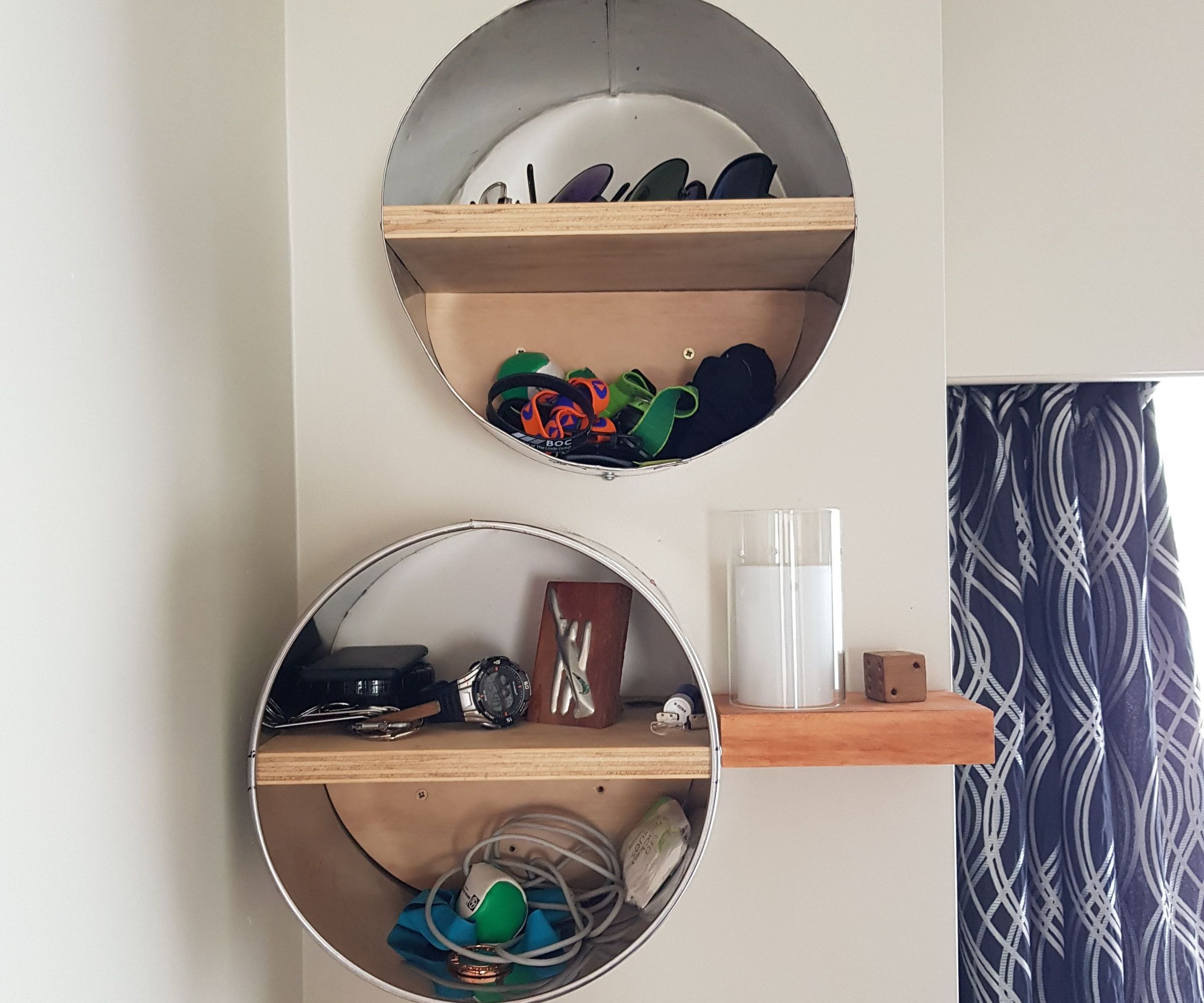 A SHELF FROM a STAINLESS STEEL BIN 