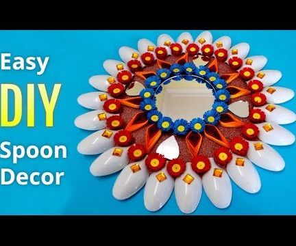 Recycled DIY Projects:How to Make DIY Plastic Spoons & Mirror Wall Decor