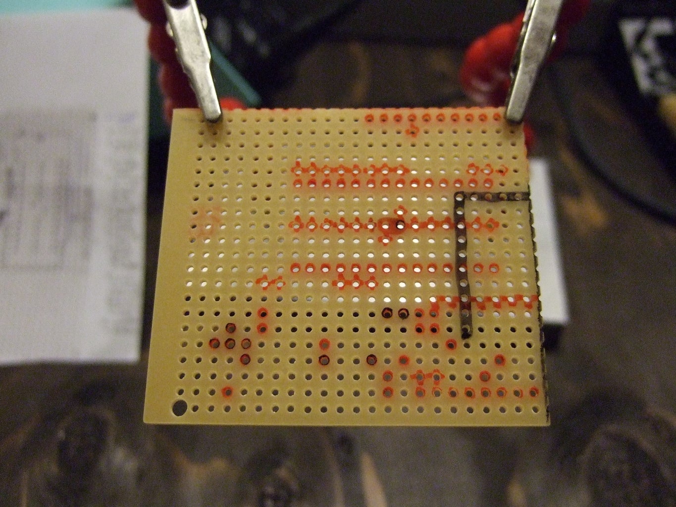 Populating the Stripboard (no Main Connectors Yet)