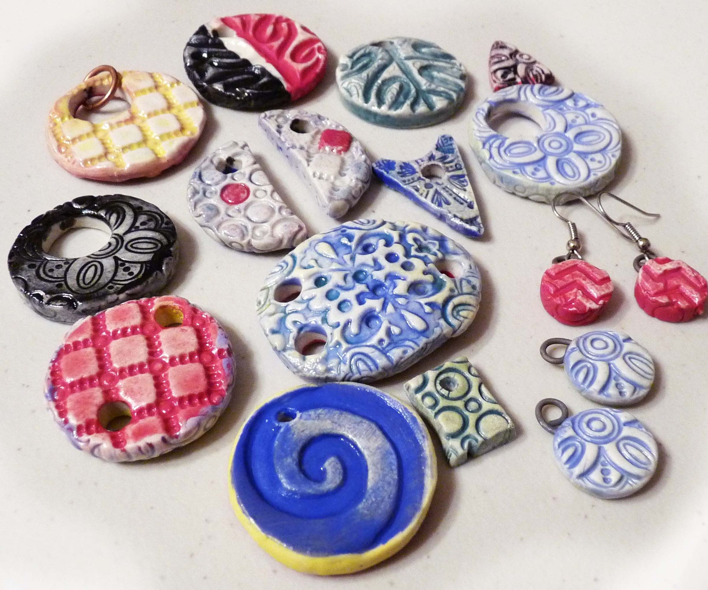 Stamped Clay Jewelry Elements
