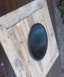 Outdoor fire pit on a table