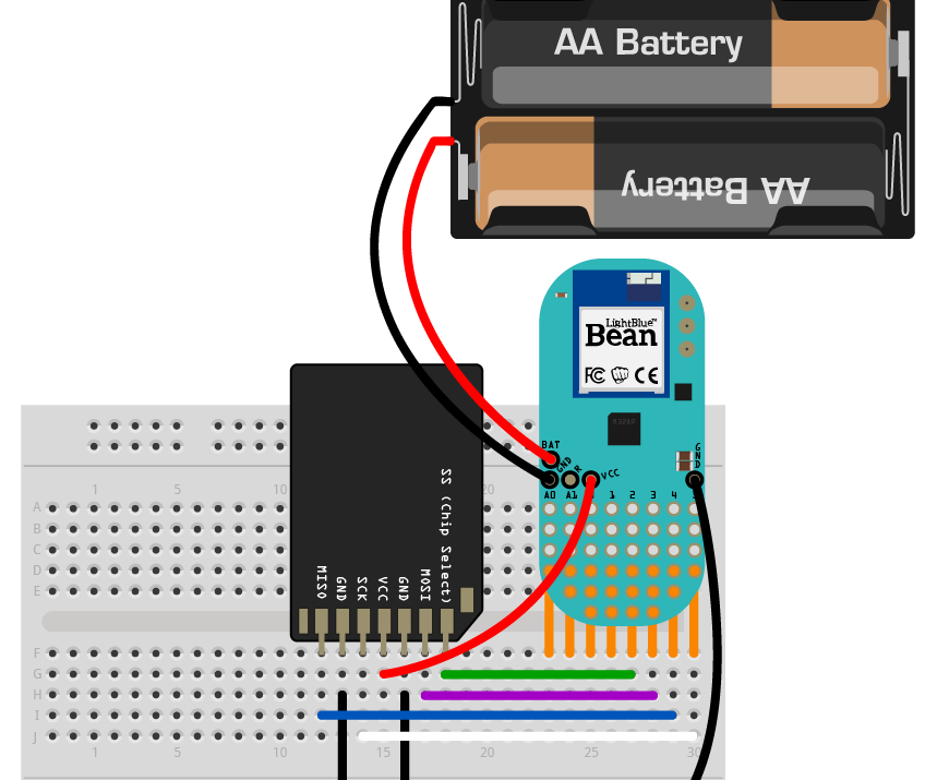 Log data on SD card using the LightBlue Bean