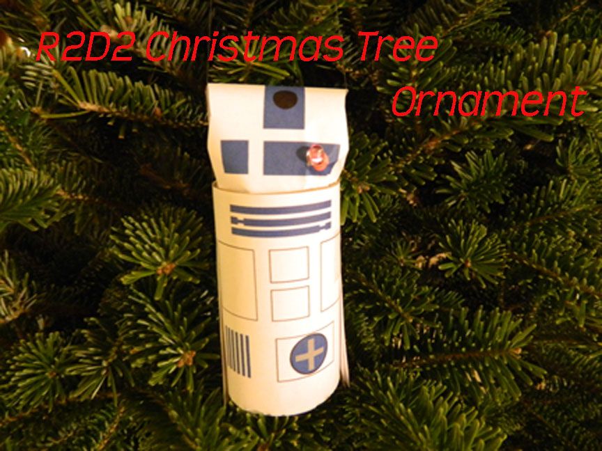 R2D2 Christmas Tree Ornament from a Toilet Paper Tube