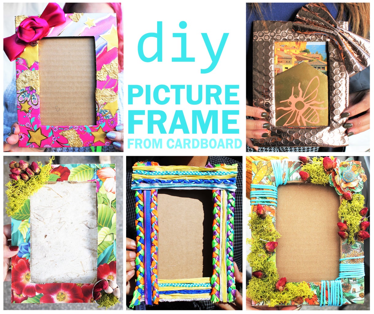 DIY PICTURE FRAME From Cardboard and Decorative Materials : 14