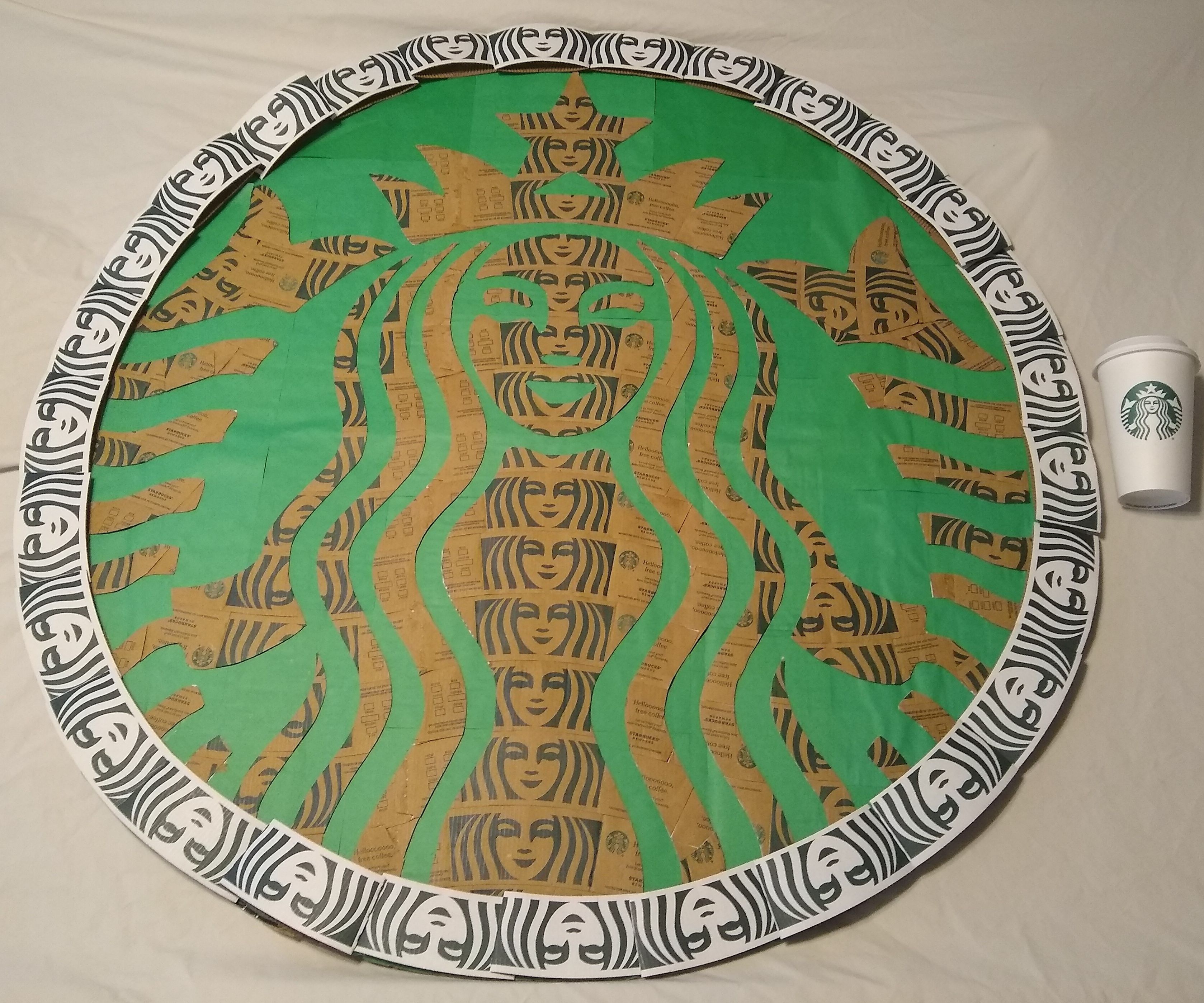 Giant Recycled Starbucks Wall Art