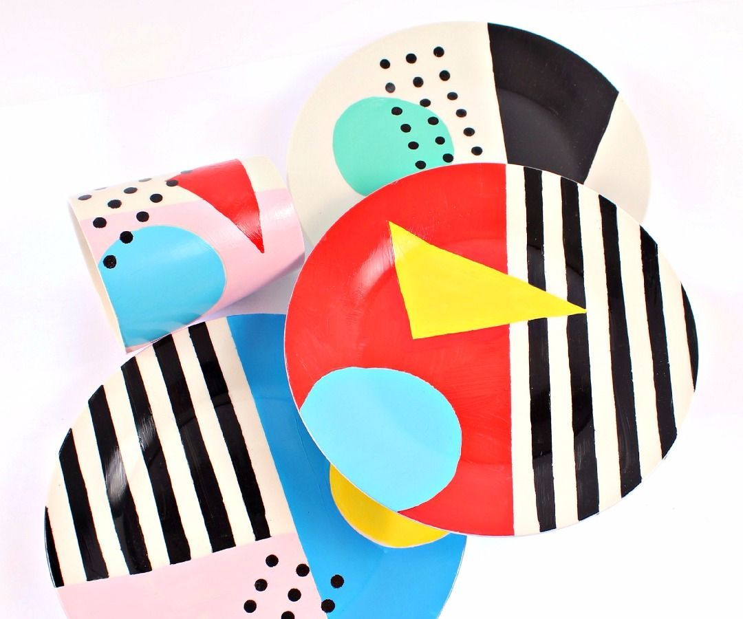 80s Memphis Inspired Dishes