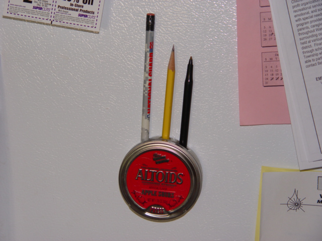 Altoids Can - Refrigerator Magnet Pencil Organizer