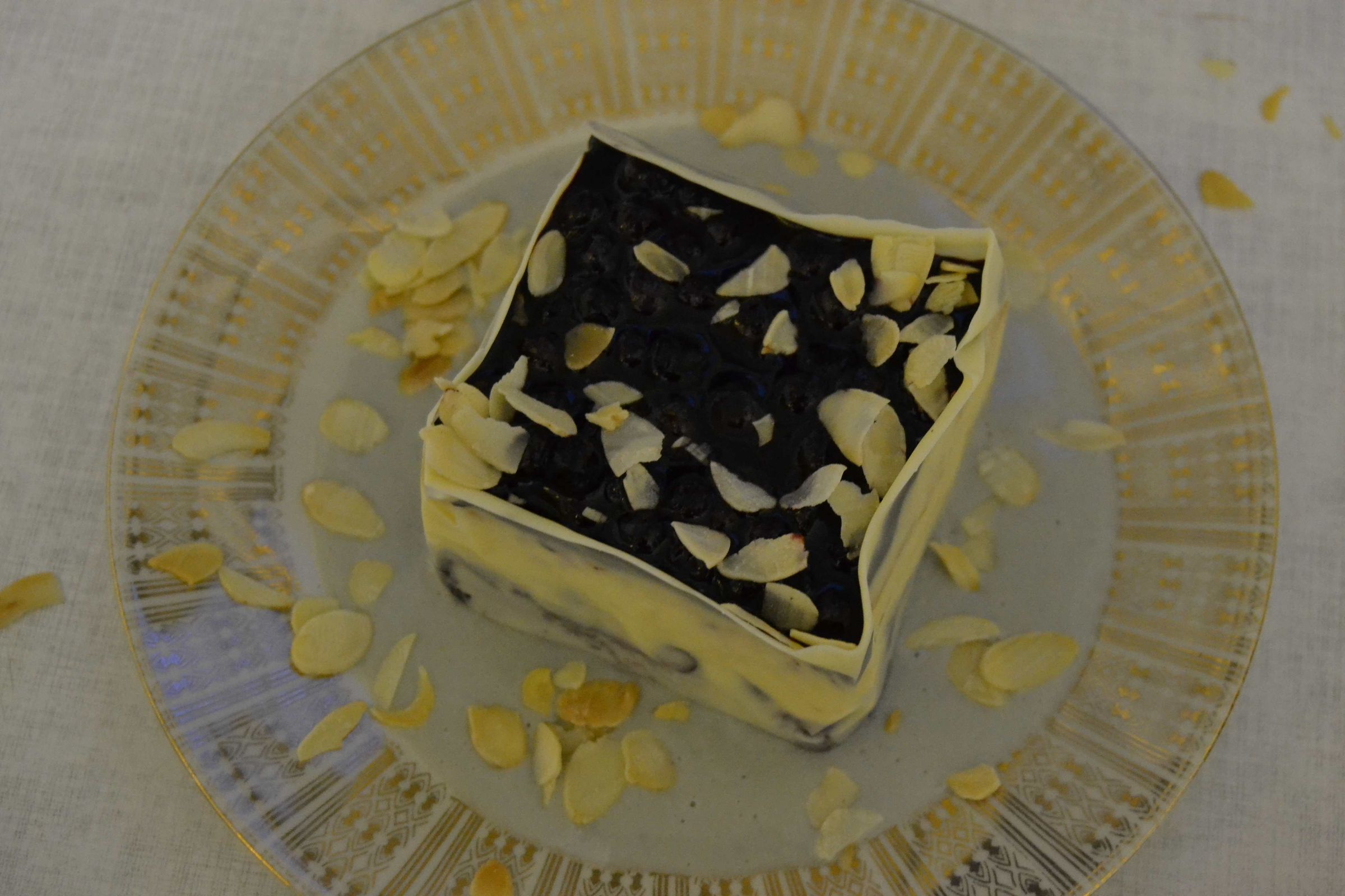 Frozen Blueberry & White Chocolate Cake Wrapped in White...