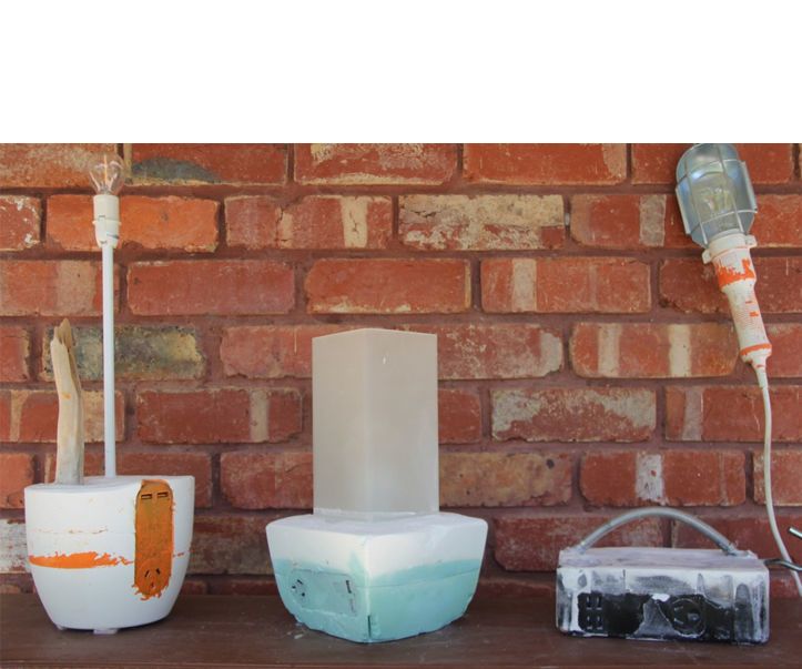 USB Port Concrete Potplant Lamps - Recycled Material