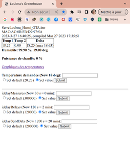 Greenhouse Temperature Control, Humidity View, Local Internet Access,ThingSpeak Graphics,OTA,