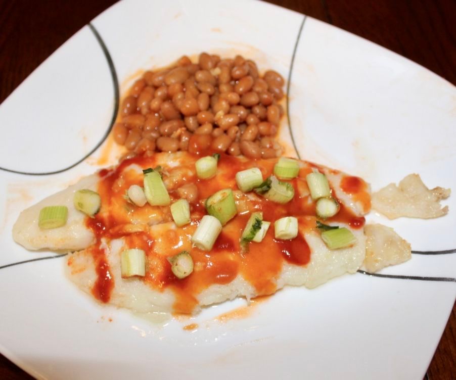 Basa Fillet in Tomato Sauce With a Side of Beans