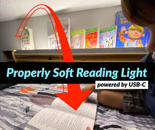 Bunk Bed Reading Light Bookshelf powered by USB C 20 Steps