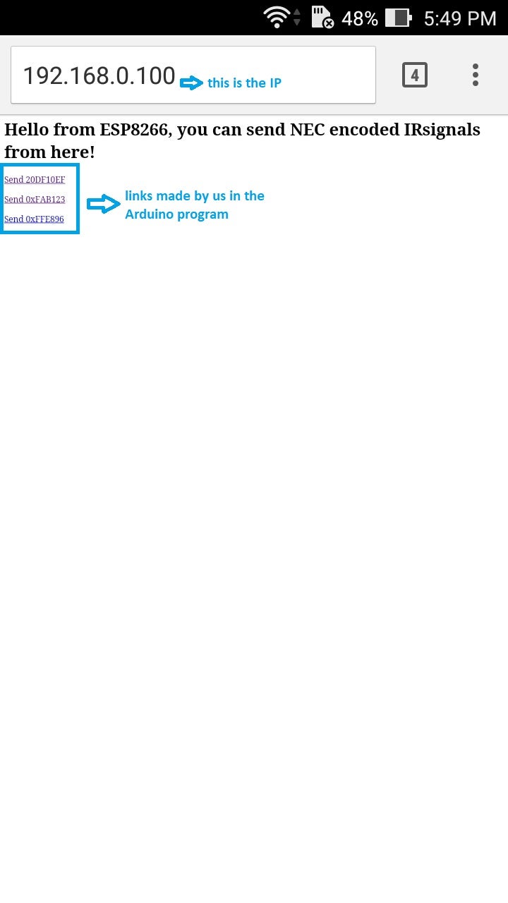 Universal Remote Using ESP8266Wifi Controlled 6 Steps with Circuit Diagram