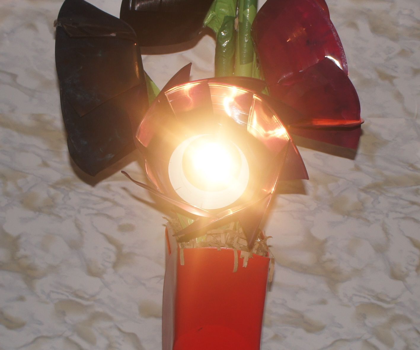 Vinyl Record Flower Bouquet Lamp