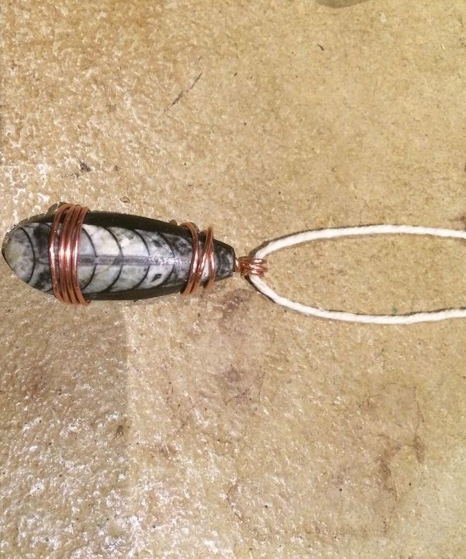 Copper Wire Fossil Pendant!