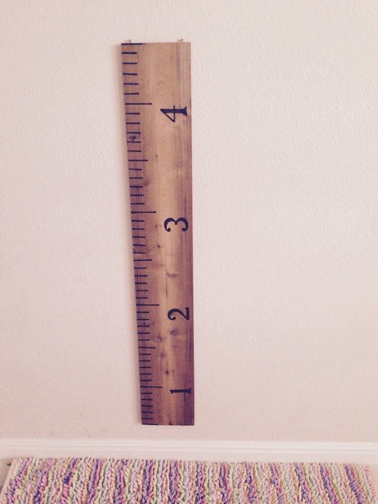 Cedar Wood Growth Chart Ruler Using Wood Burning Techniques  