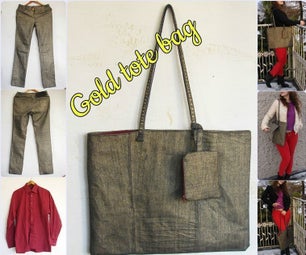 How to Sew a Gold Tote Bag From Old Jeans