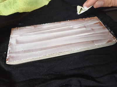 Gluing the Fabric to the Wood Plank