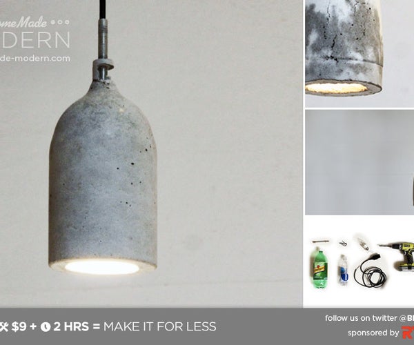 HomeMade Modern DIY Concrete Pendant Lamp