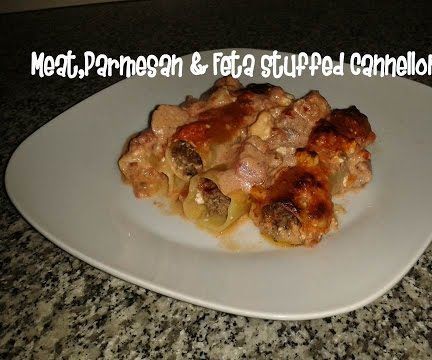 Meat,Parmesan & Feta Stuffed Cannelloni Recipe