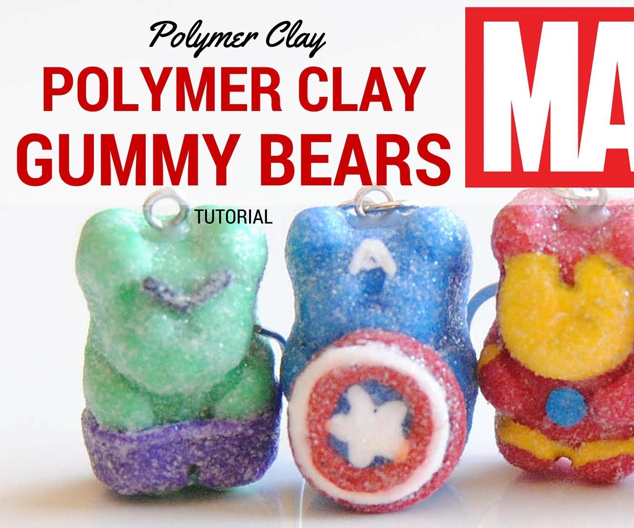 Captain America Polymer Clay Gummy Bear Tutorial