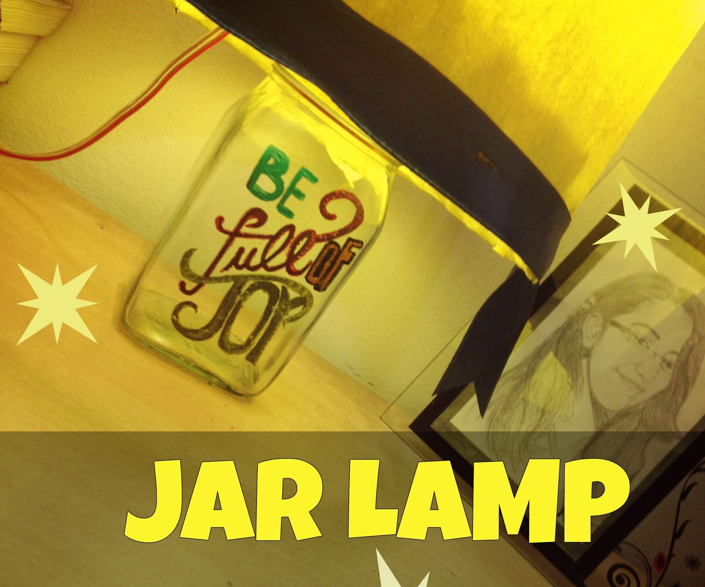 Hand-Painted Jar Lamp