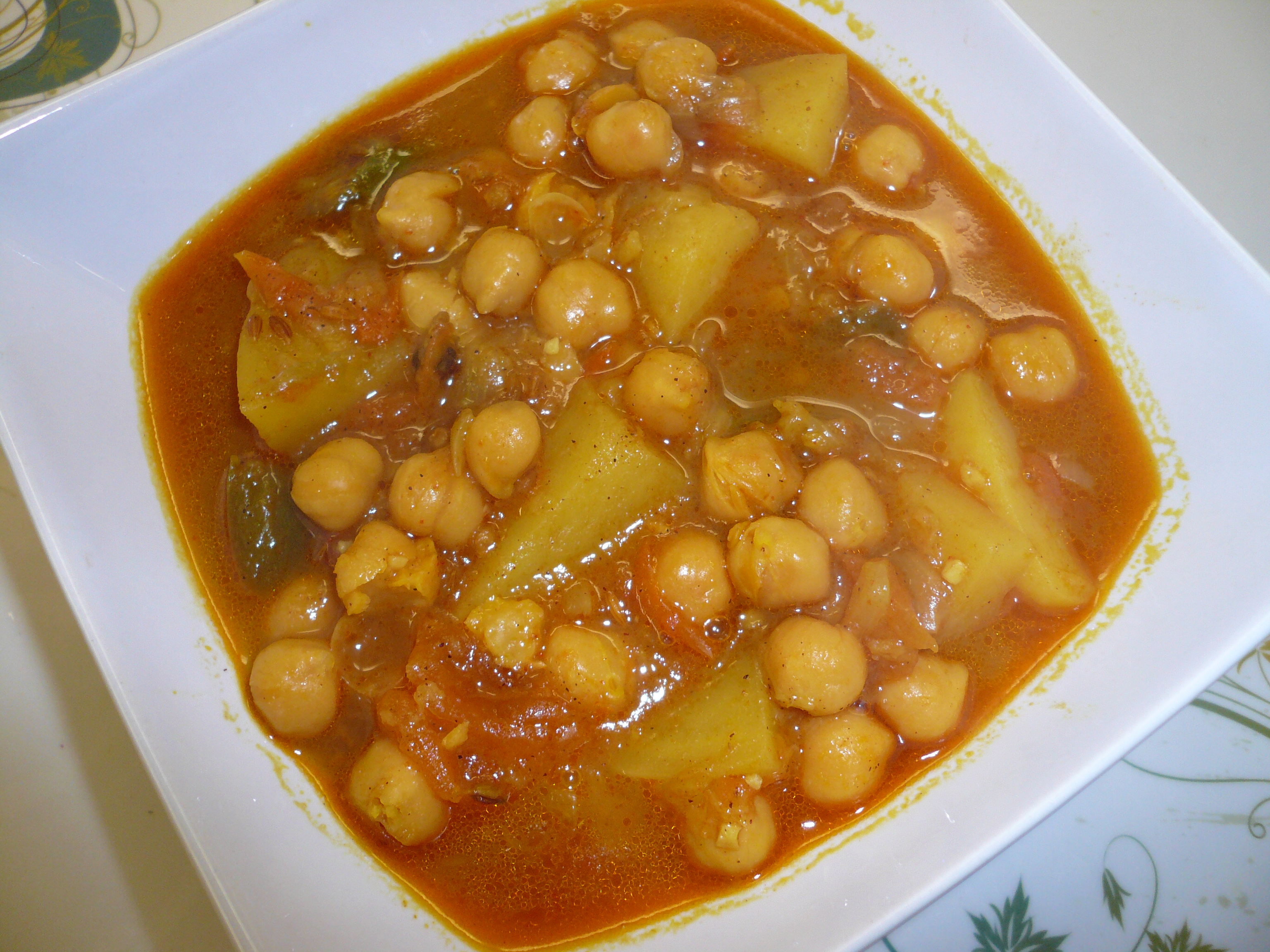 Garbanzo (chickpea) hearty soup with potatoes