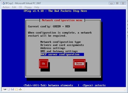 Installing IpCop Virtual Machine