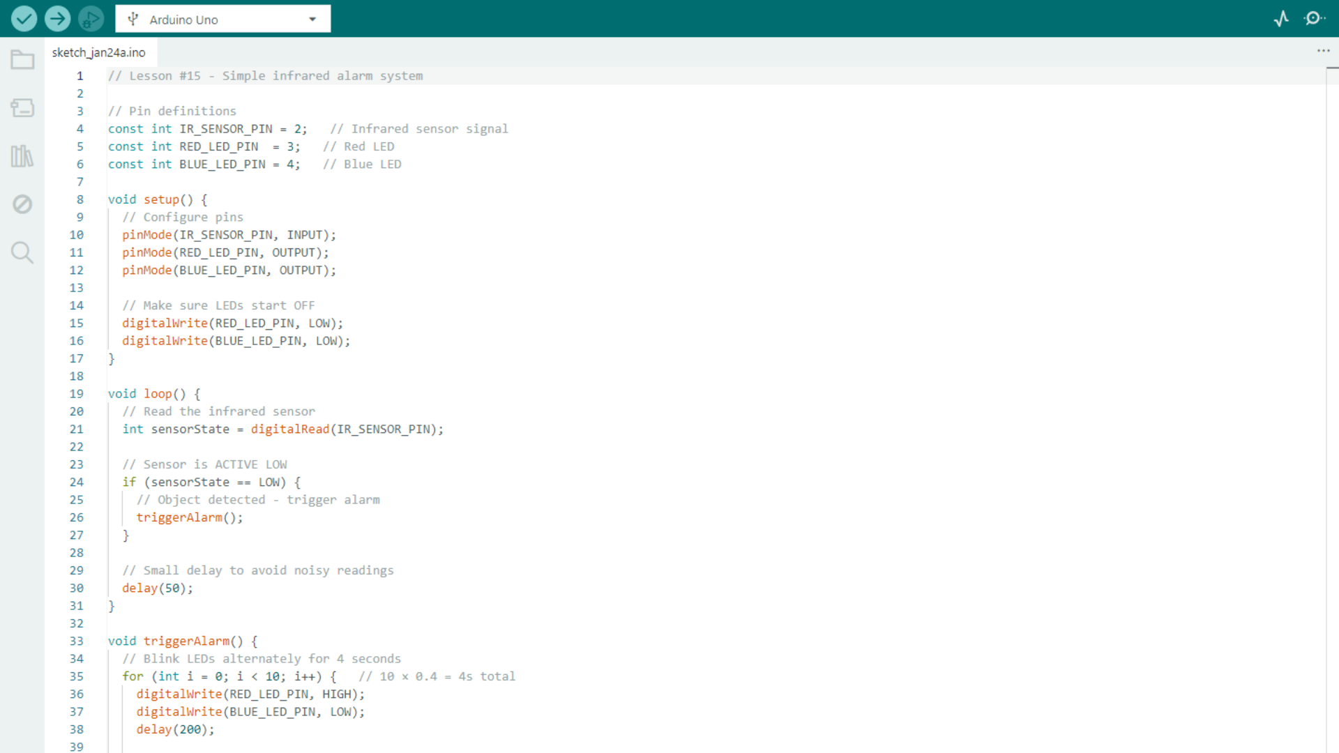 Ir Switch Arduino Code Example How to Use the Infrared Switch Sensor With Arduino - Lesson #15 : 6 ...