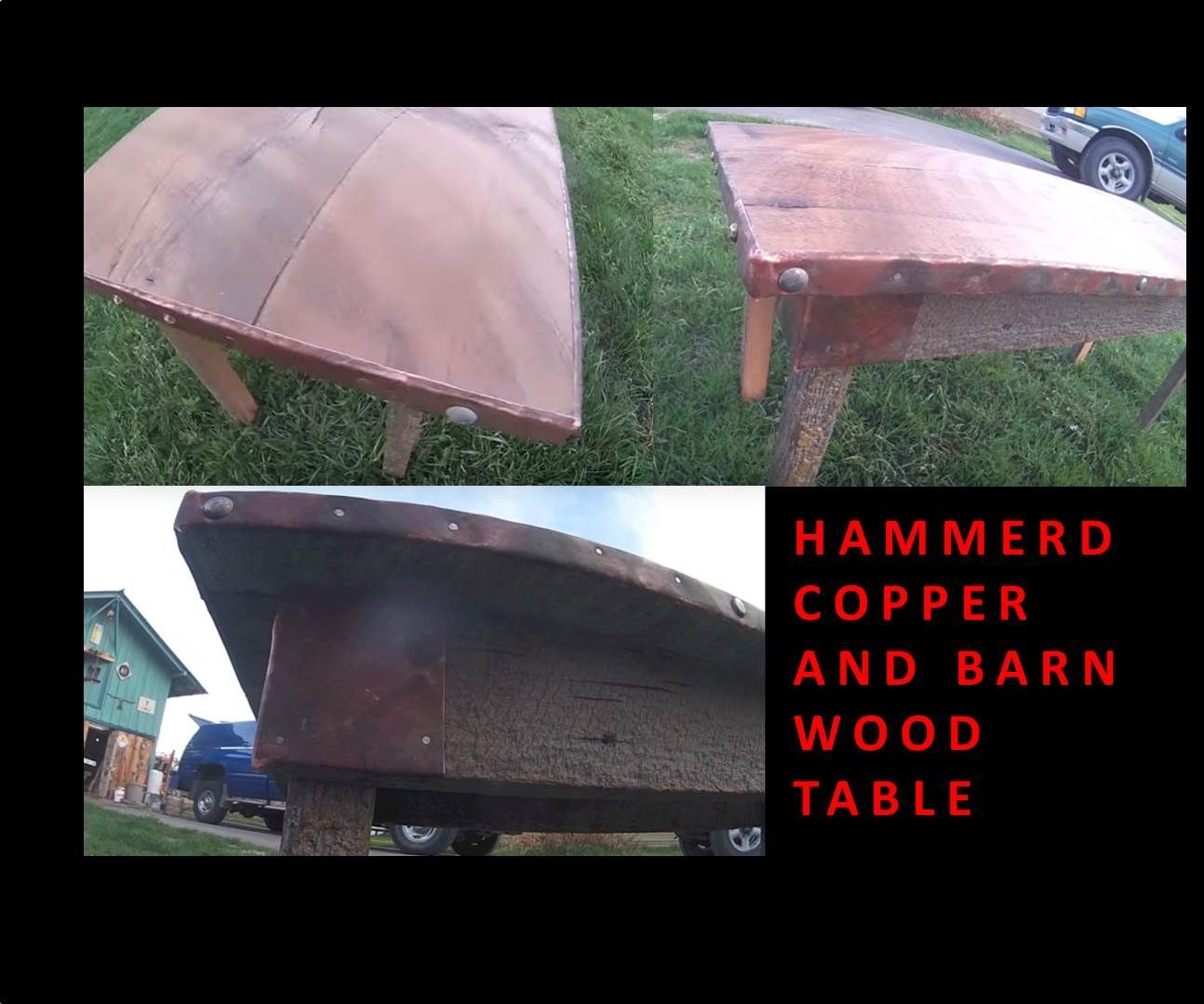 Rustic Hammered Copper Table
