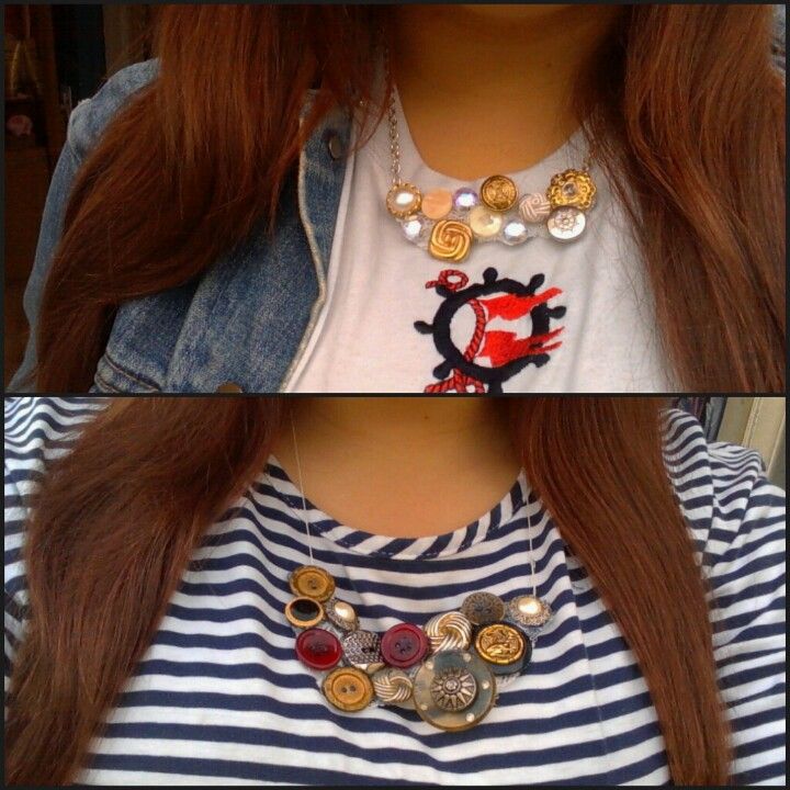 Vintage buttons necklace