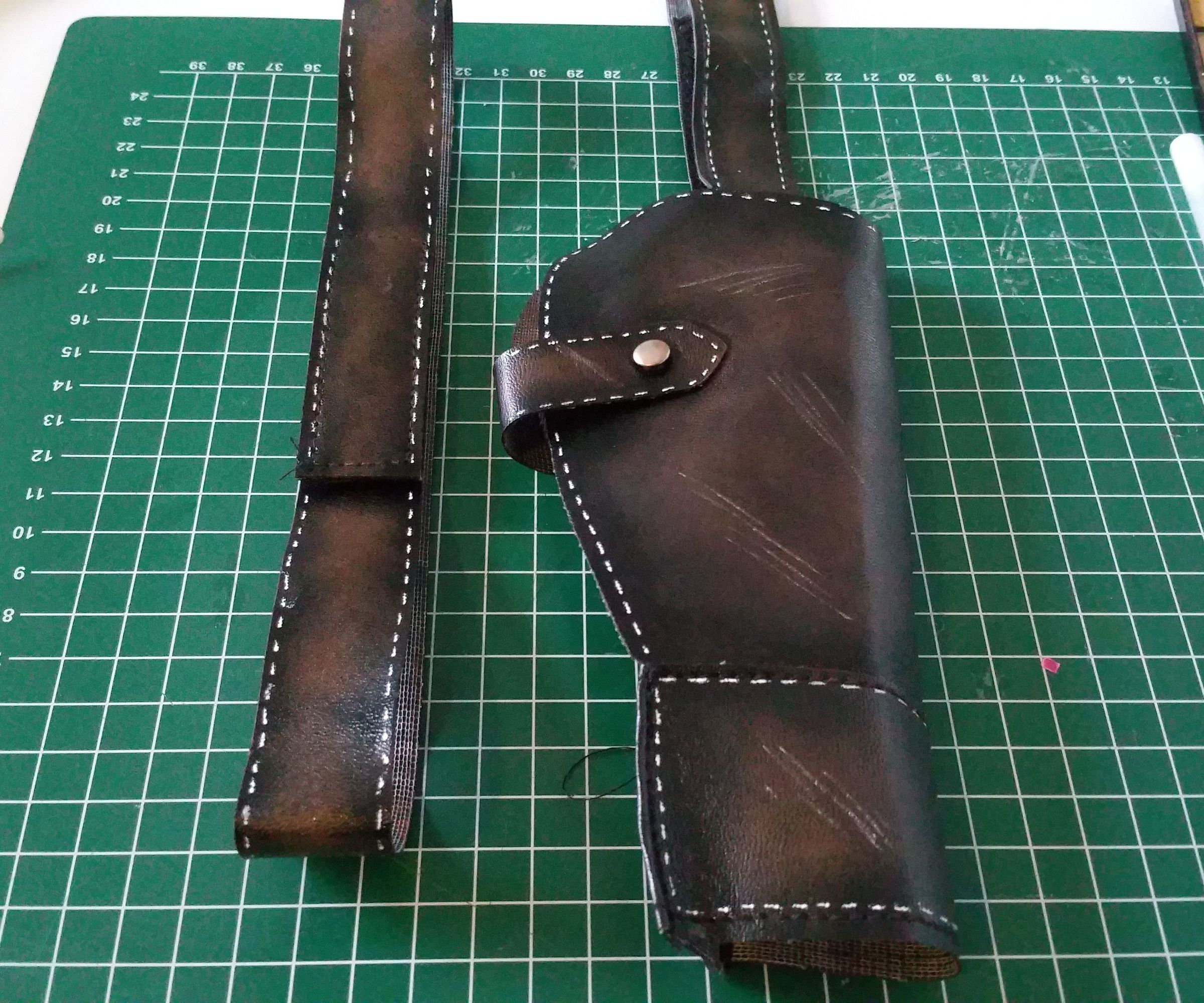 Weathering Fake Holsters for Cosplay