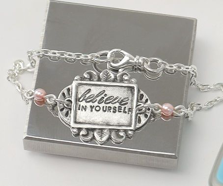 Metal Stamped Believe in Yourself Bracelet