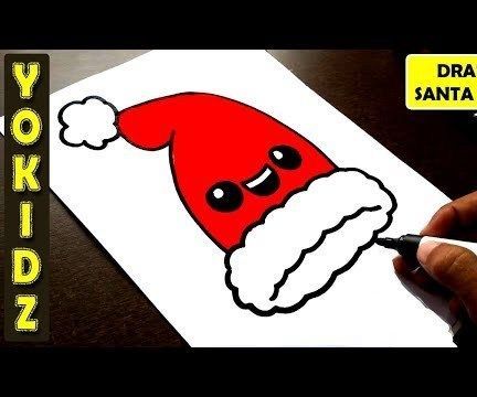 HOW TO DRAW SANTA HAT EASY