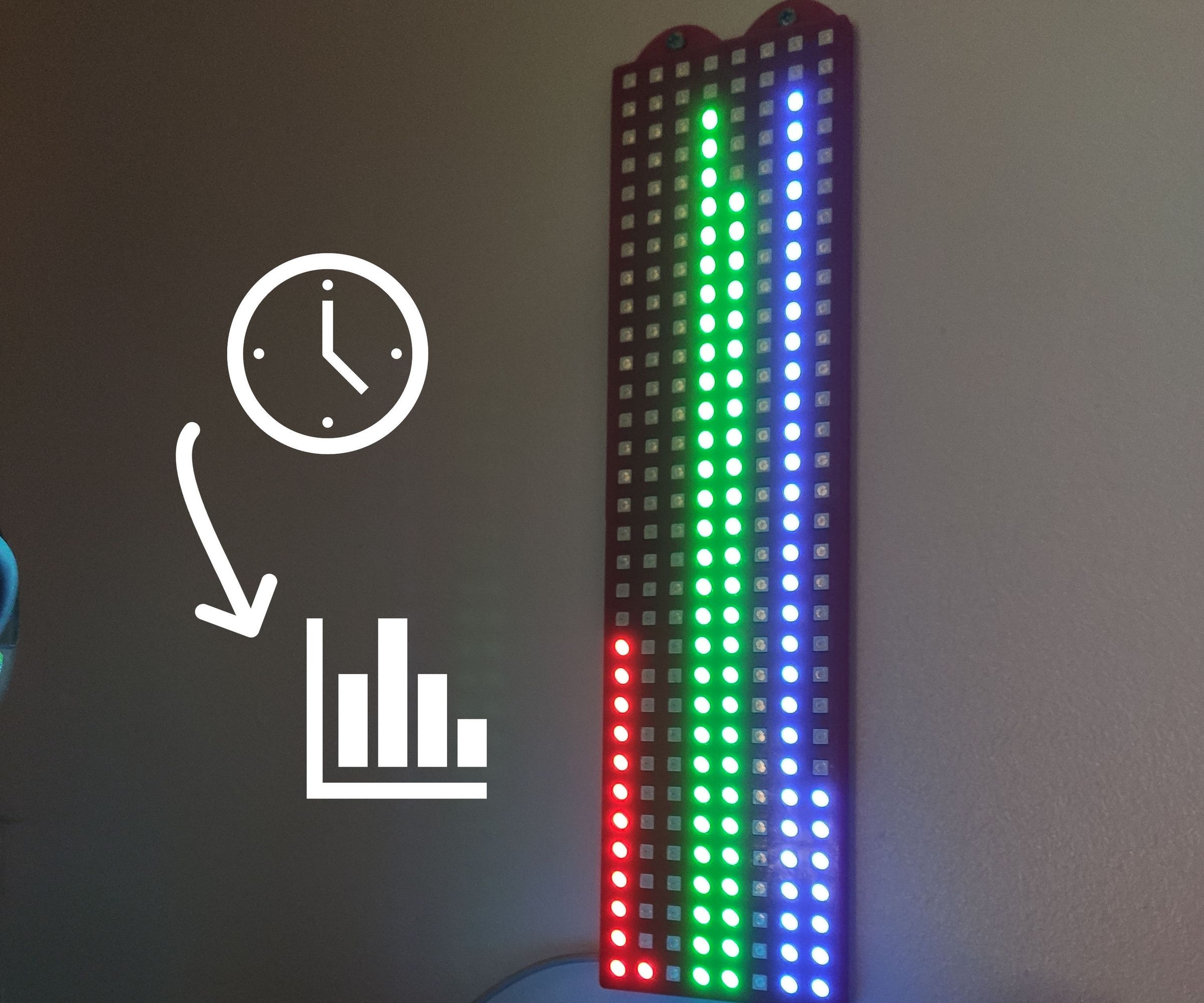 Bar Graph Clock IOT (ESP8266 + 3D Printed Case)