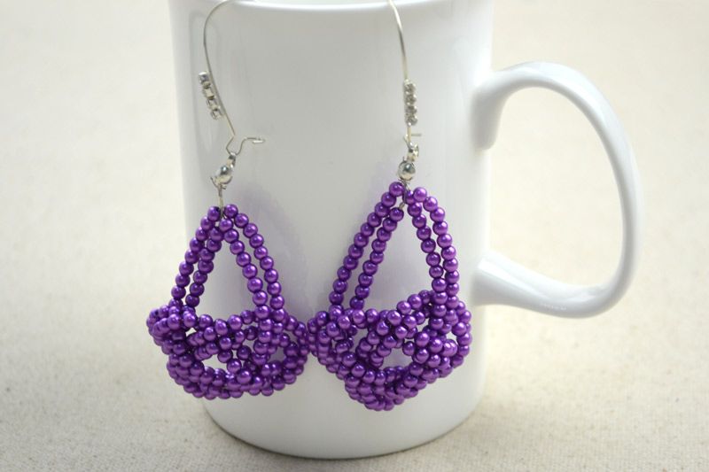 Handmade Beaded Jewelry- DIY Handmade Earring in Josephine Knot Pattern