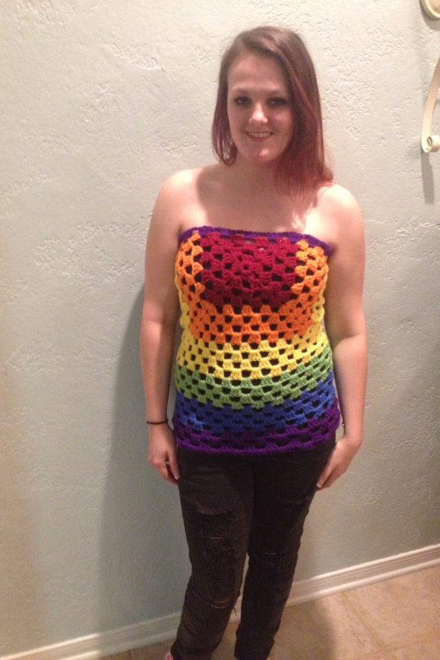Crochet Rainbow Top