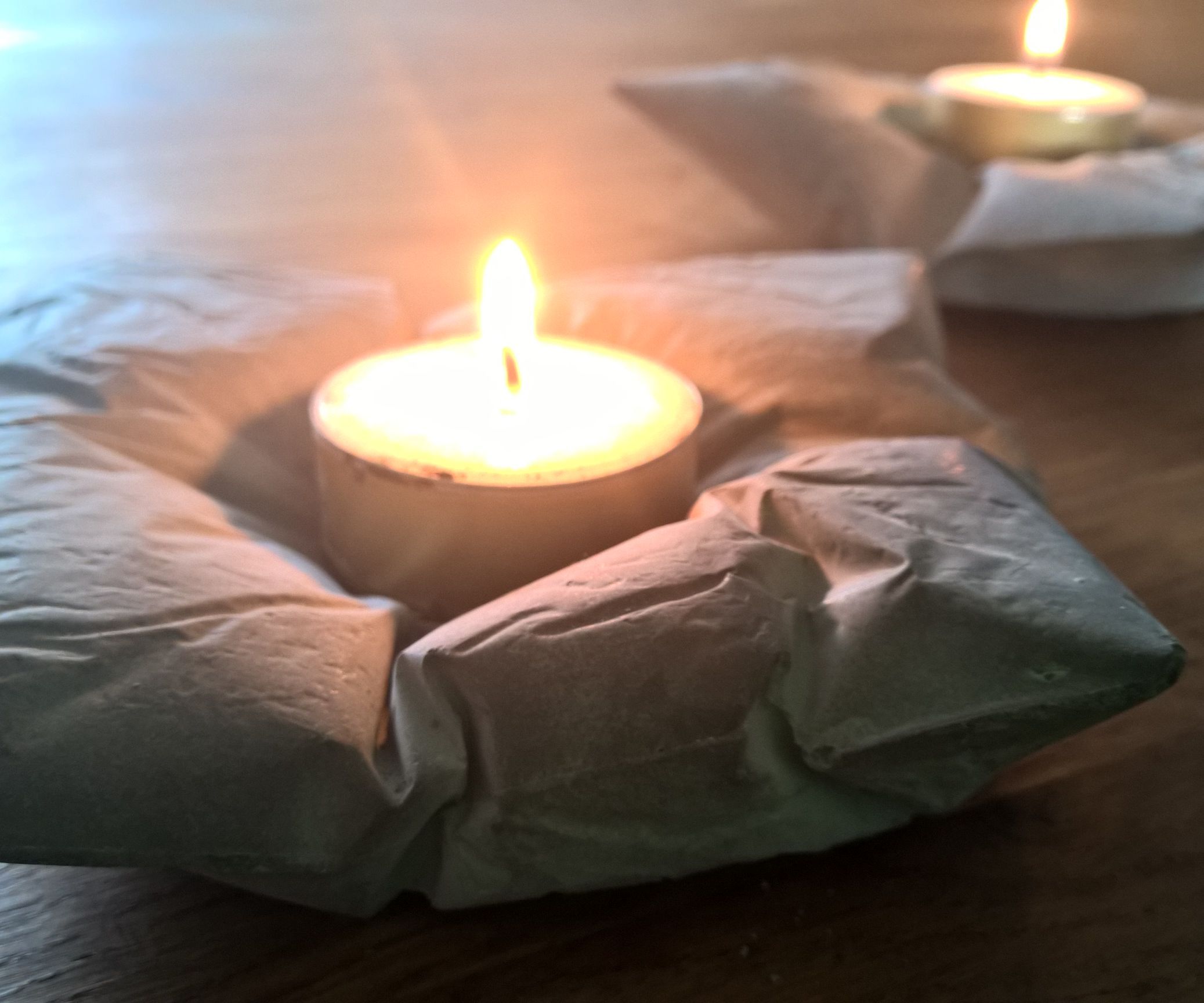 Concrete Pillow Candle Holders