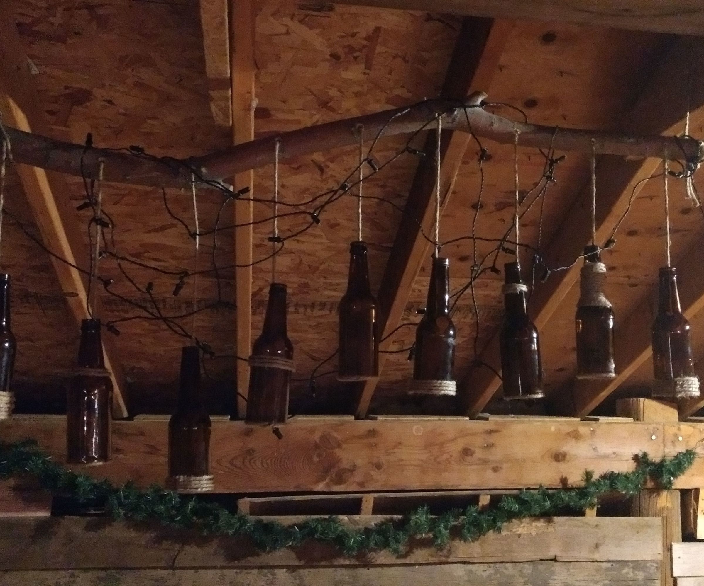 Rustic Glass Bottle Chandelier