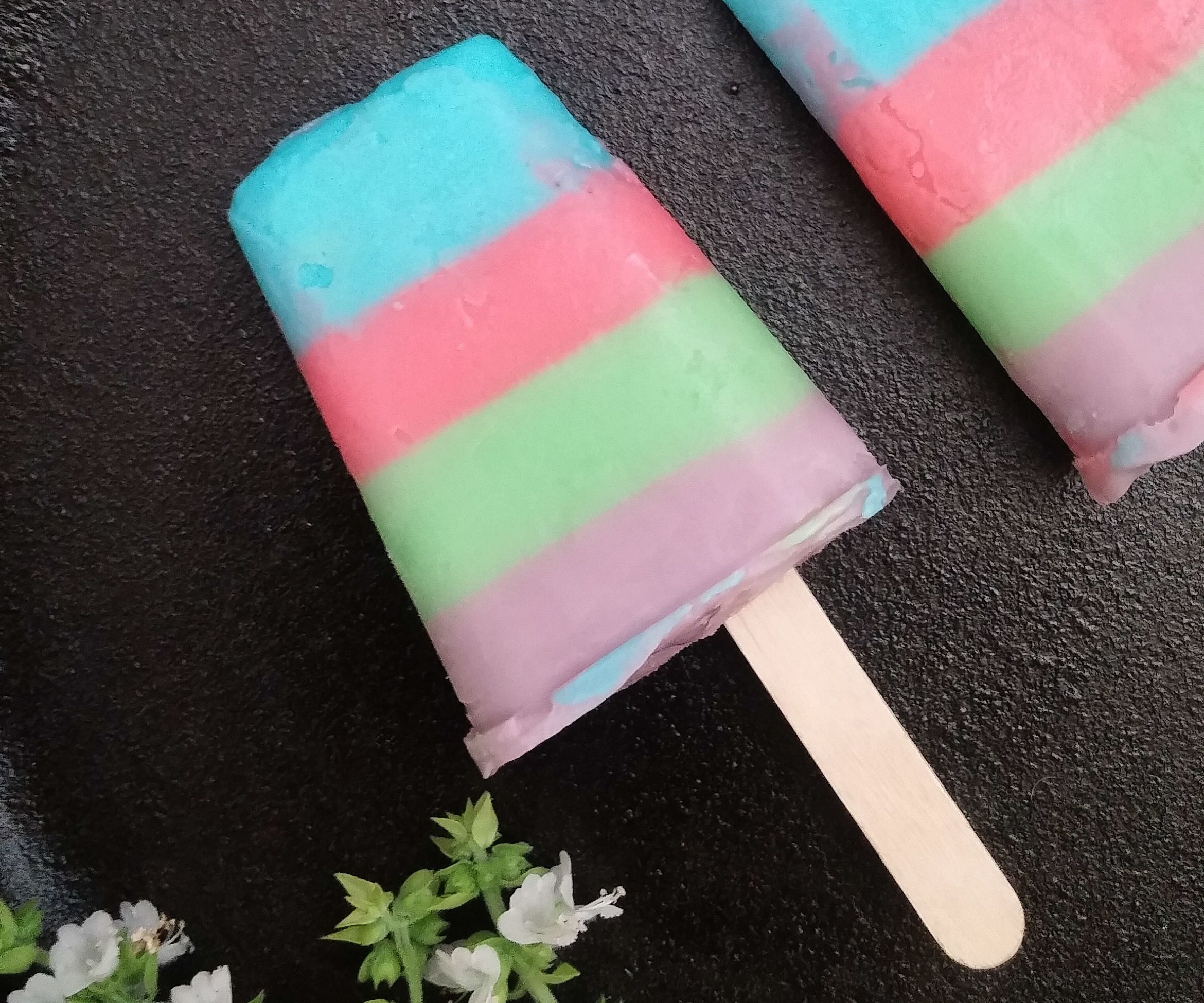Rainbow Panna Cotta Popsicles