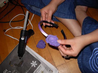 Gluing the Cat Ears