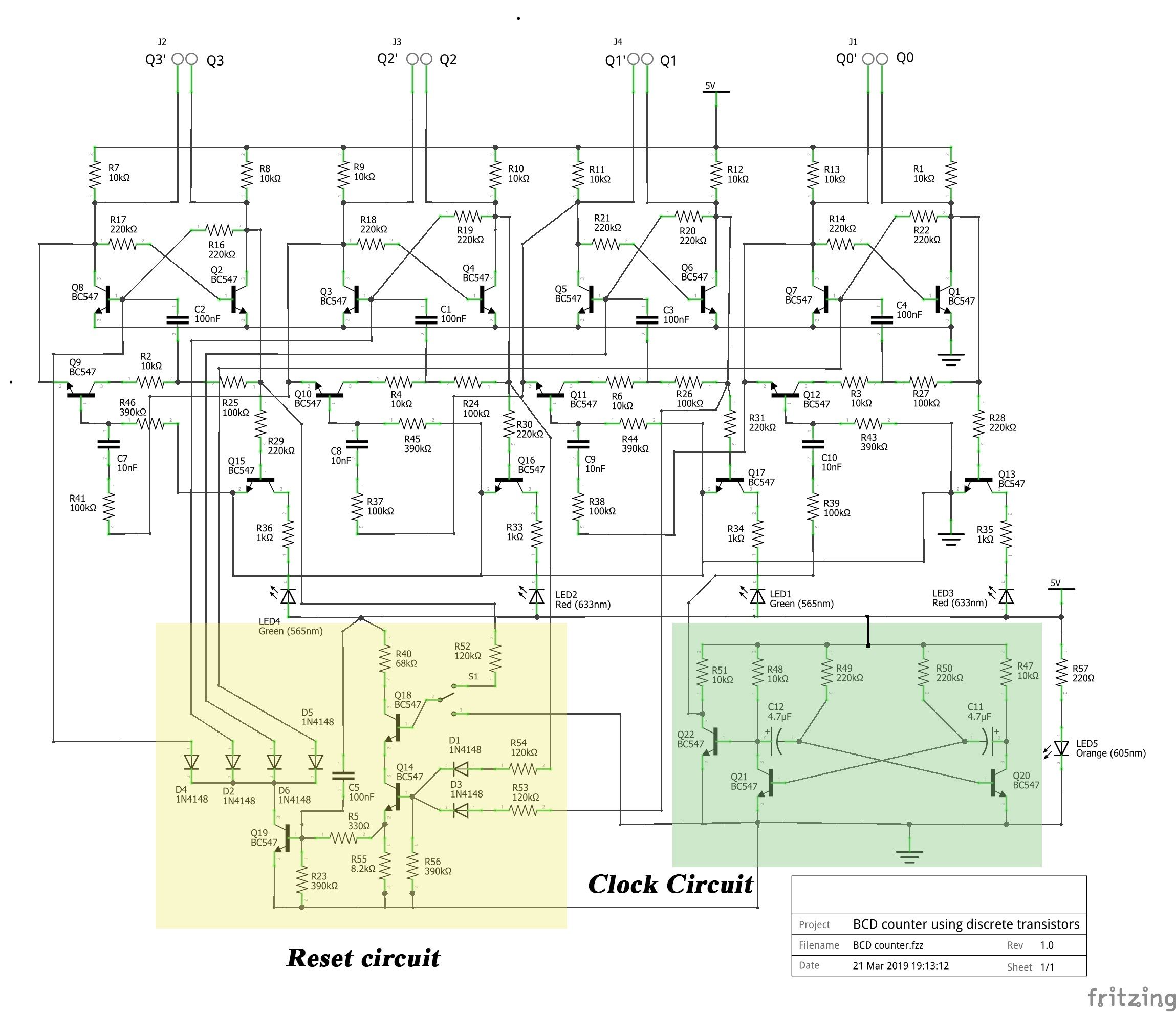 BCD Counter Using Discrete TRANSISTORS 16 Steps Instructables