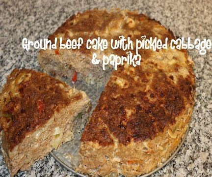 Ground Beef Cake With Pickled Cabbage & Paprika Recipe