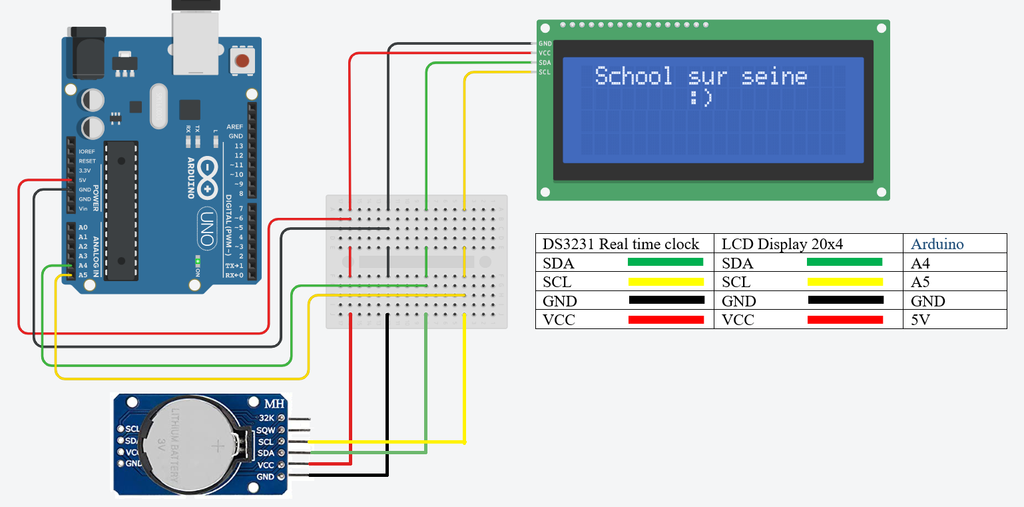 Arduino Uno Rtc Module Real Time Clock : Arduino UNO + DS3231 Rtc Module + LCD 20x4 I2C : 4 ...