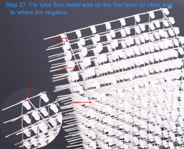 Fix 1pcs 9cm Metal Wire on the First Layer on Other End