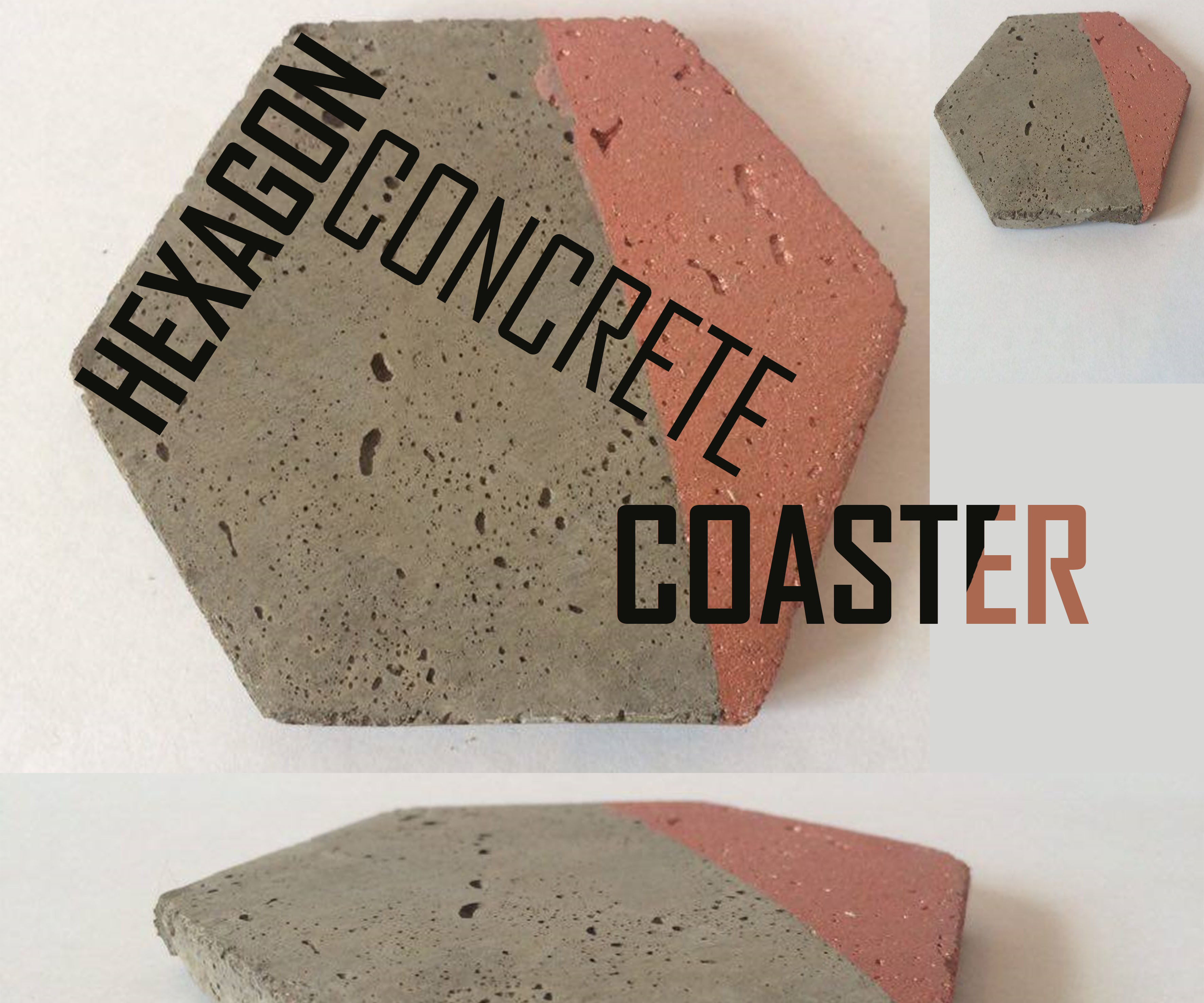 DIY Concrete Hegagon Coaster